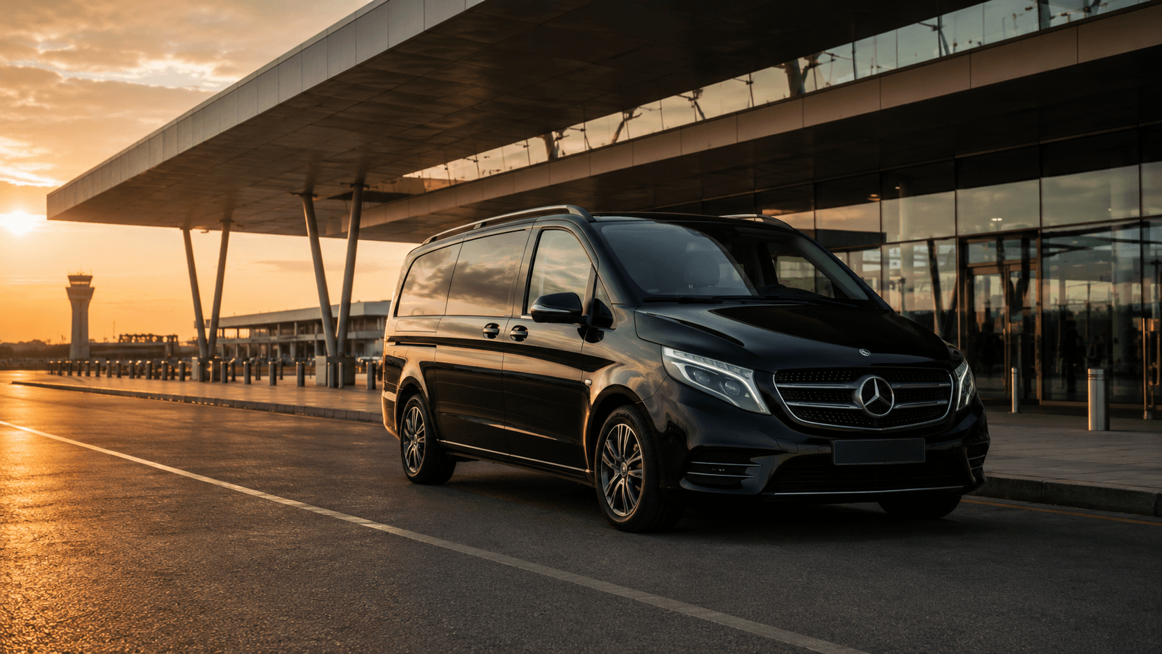 Mercedes private airport transfer outside Thessaloniki Airport
